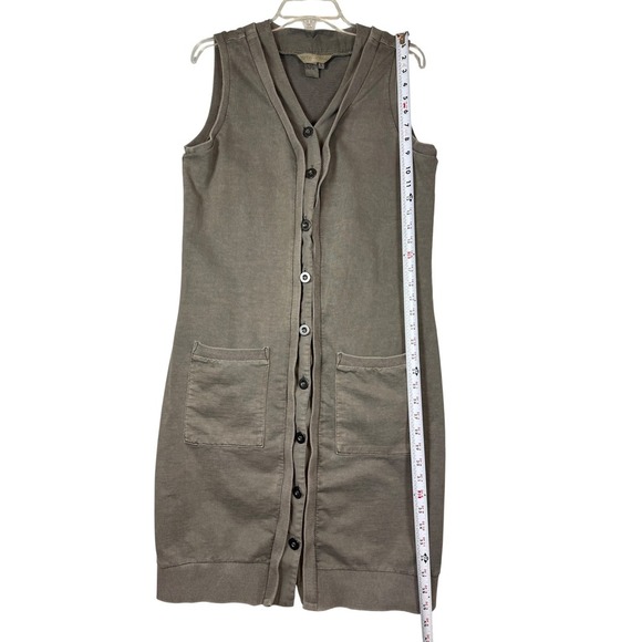 The Territory Ahead 100% Cotton Gray Sleeveless Button Down Dress, Size Large - Picture 4 of 6